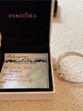 Pandora Silver Bracelet with Cruise Ship Charm - Silver